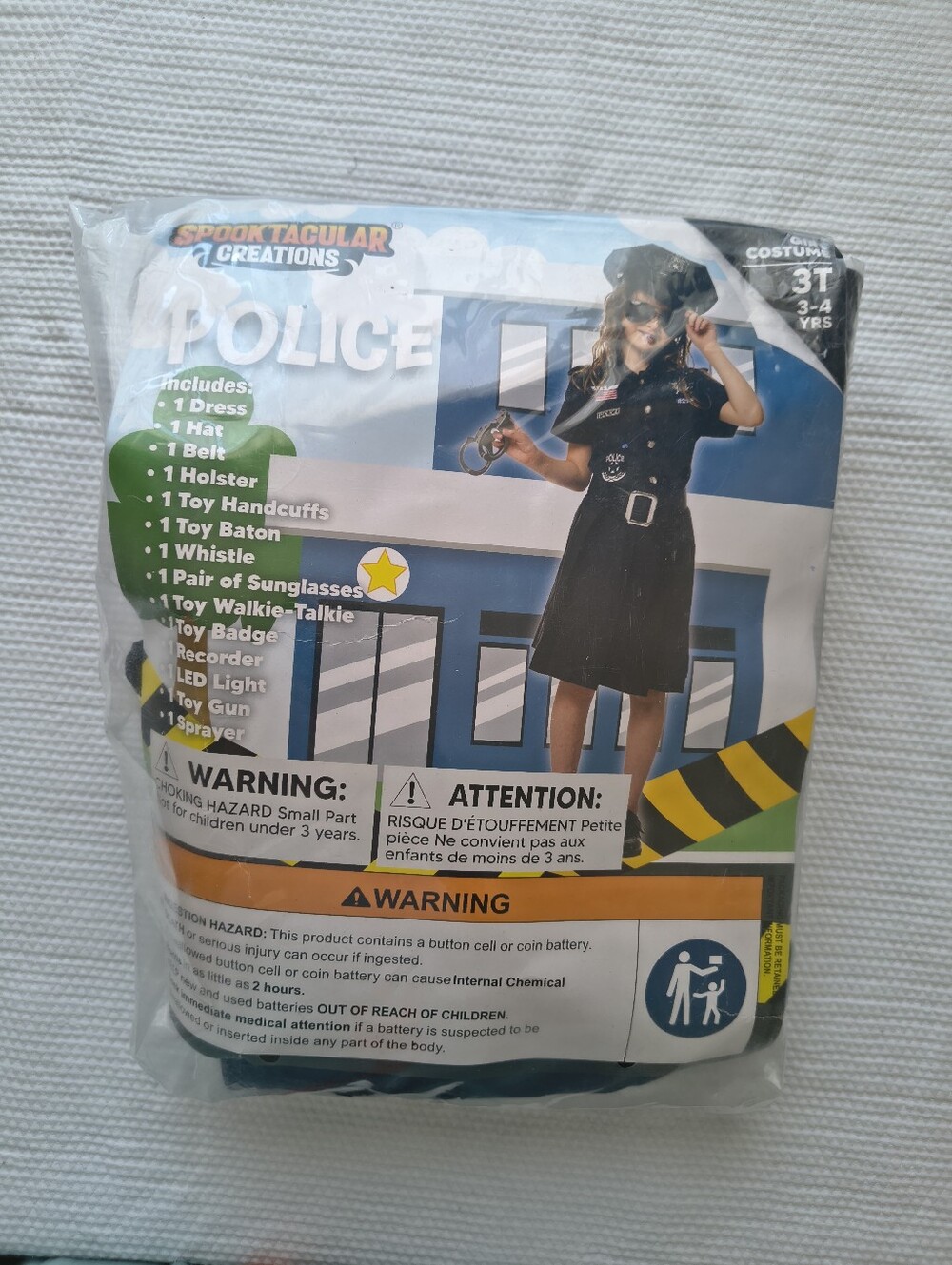 Spooktacular Creations Toddler Girls Police Costume Dress Set Size 3T (3-4 Yrs)